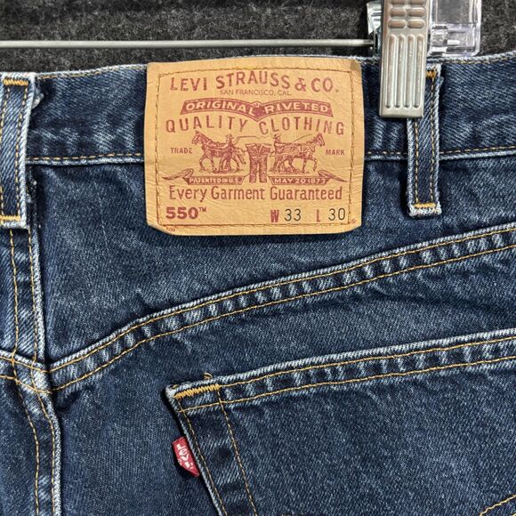 Vintage Levis 550 Jeans Men's 33x30 Blue Relaxed Fit Straight Leg Denim - Picture 5 of 11